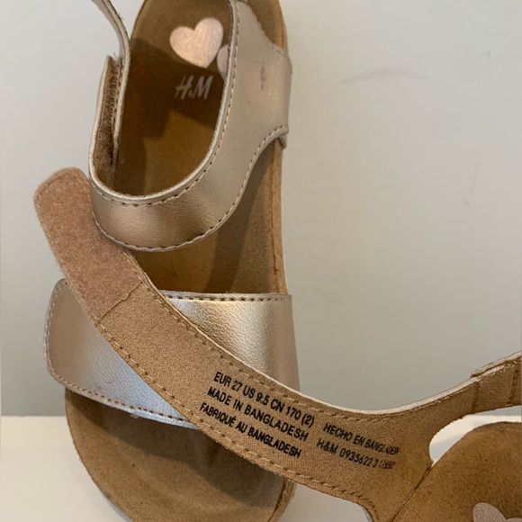 H&M toddler/girls blush gold sandals. Size 9.5 - Picture 8 of 9
